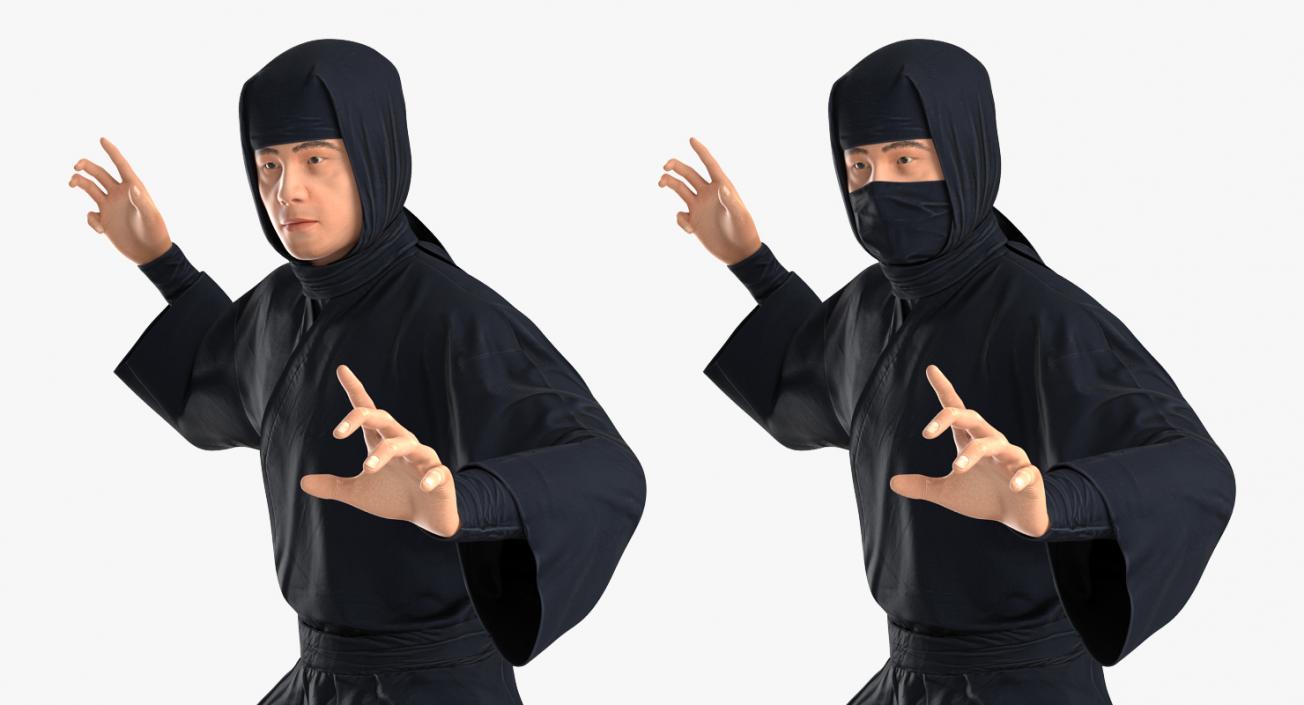 3D model Japan Ninja Fighting Pose