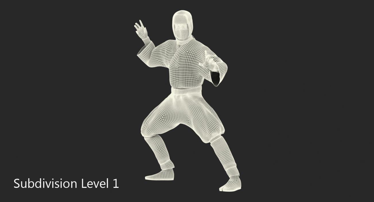 3D model Japan Ninja Fighting Pose