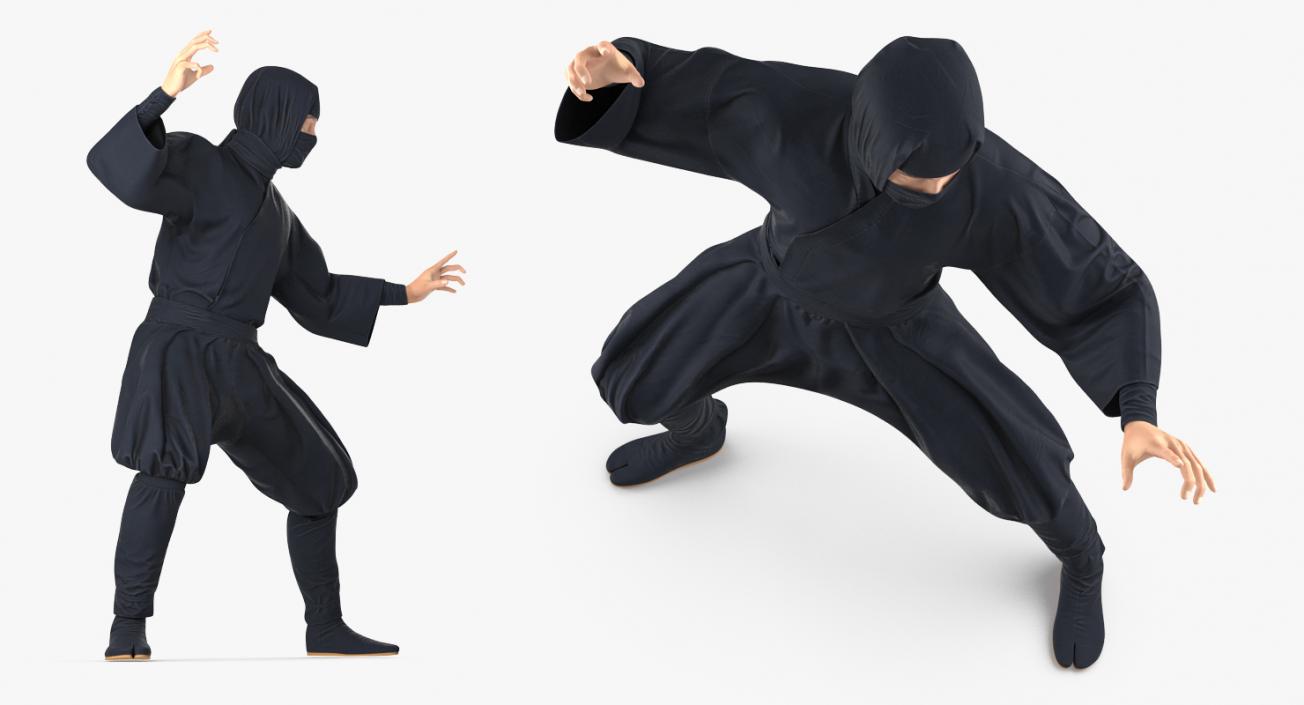 3D model Japan Ninja Fighting Pose