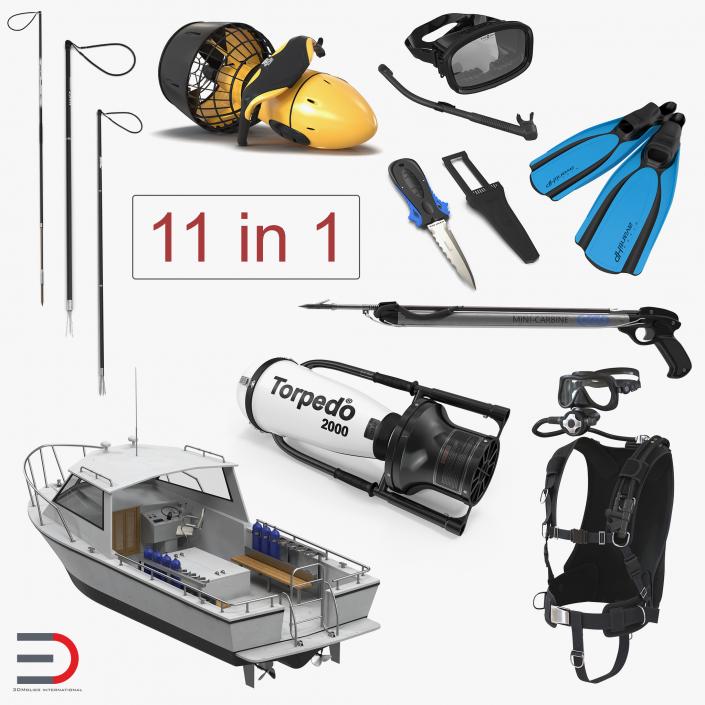 Diving Equipment Collection 3D