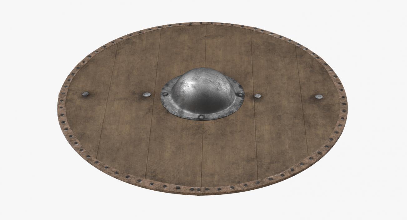 3D Medieval Round Wooden Shield model