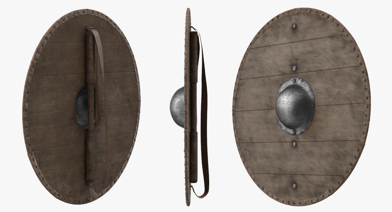 3D Medieval Round Wooden Shield model