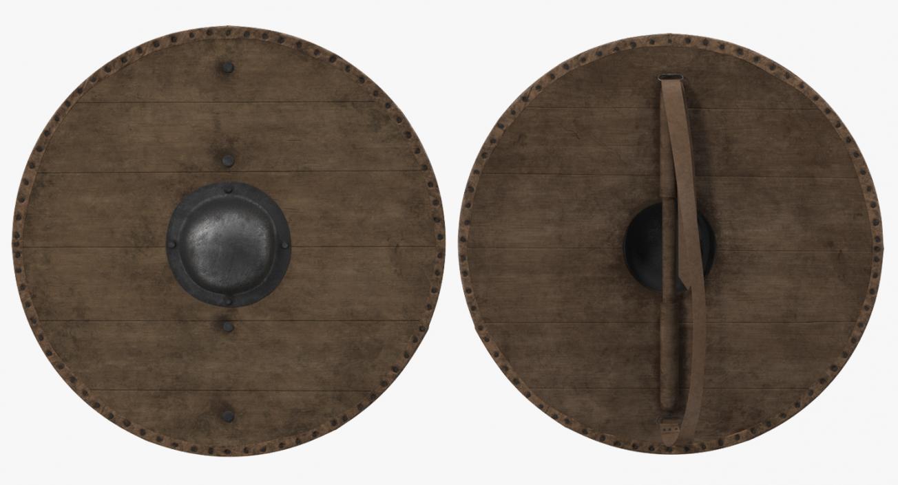 3D Medieval Round Wooden Shield model