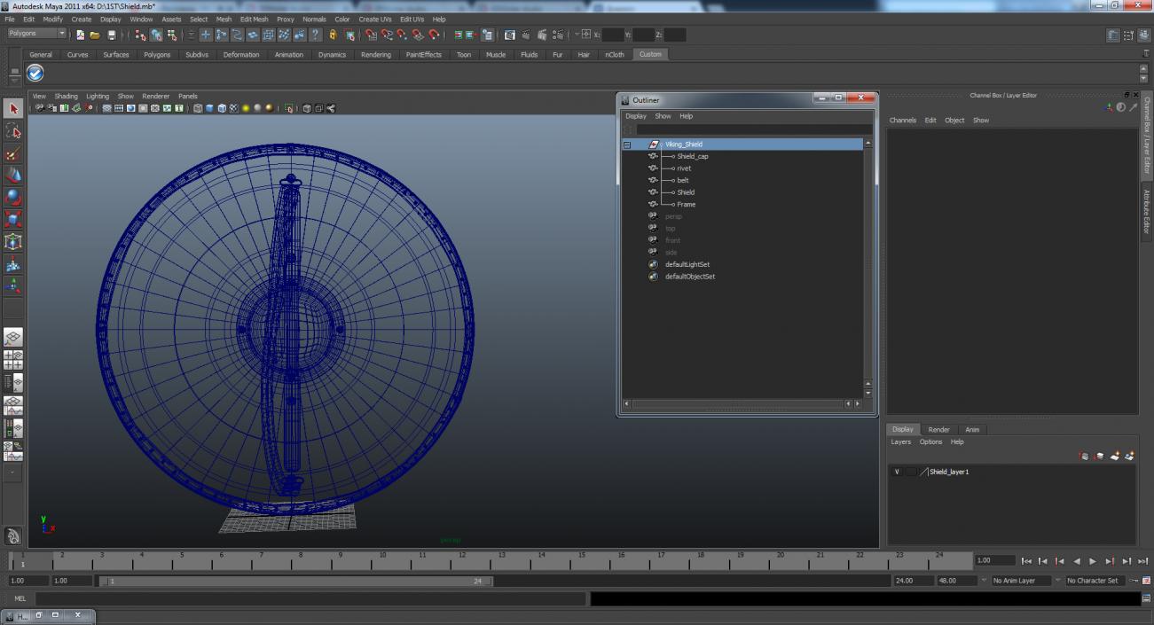 3D Medieval Round Wooden Shield model