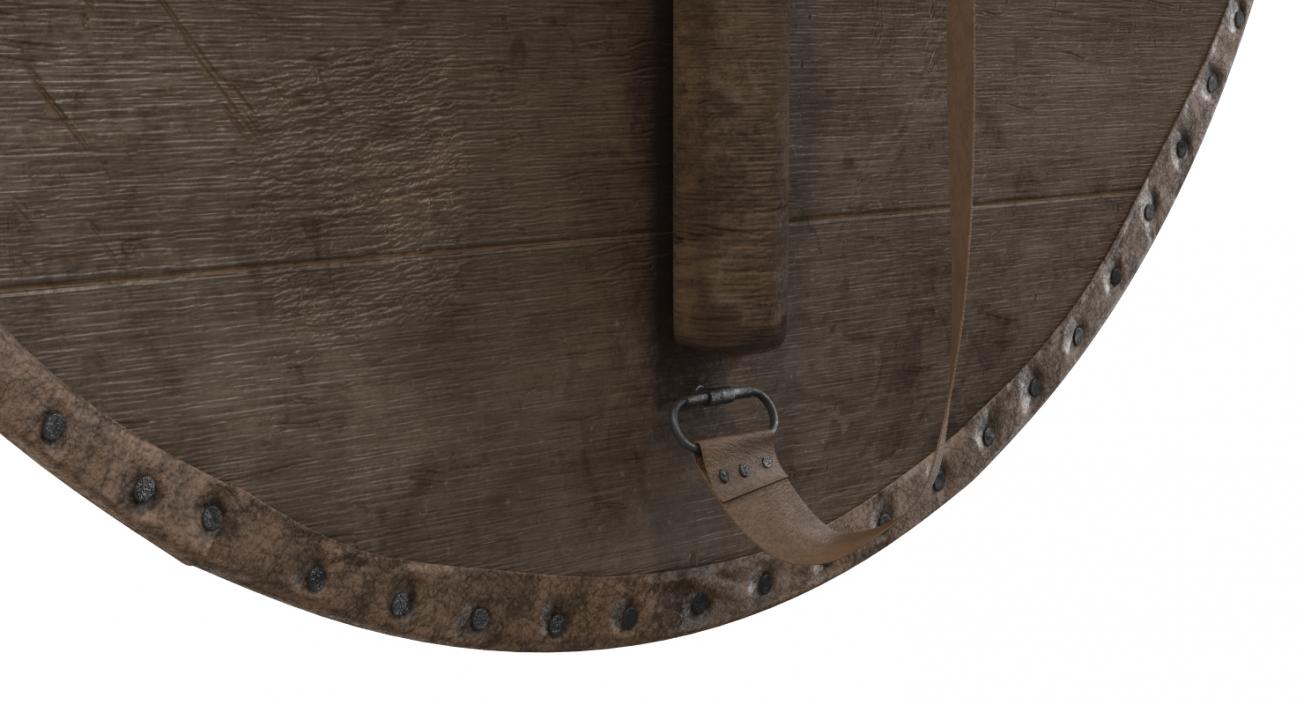 3D Medieval Round Wooden Shield model