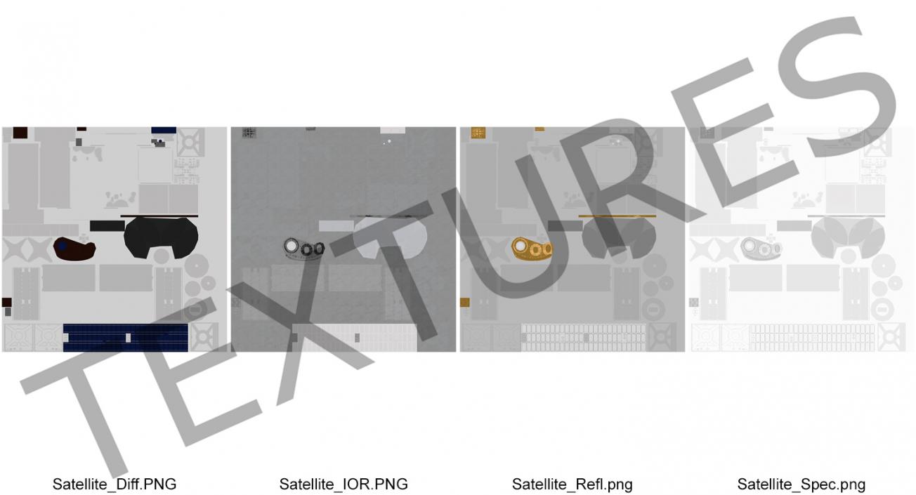 3D Satellite with Collapsed Panels