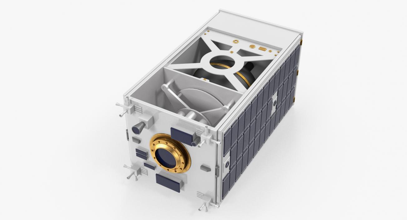 3D Satellite with Collapsed Panels