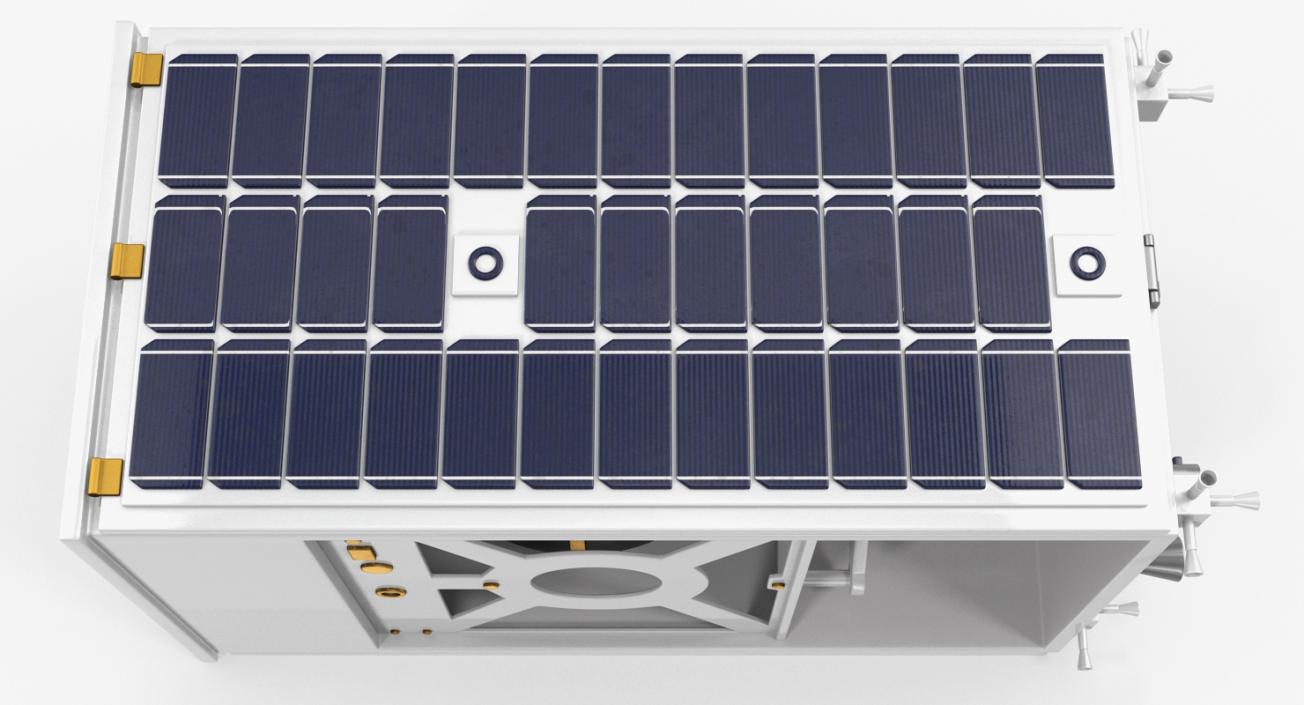 3D Satellite with Collapsed Panels