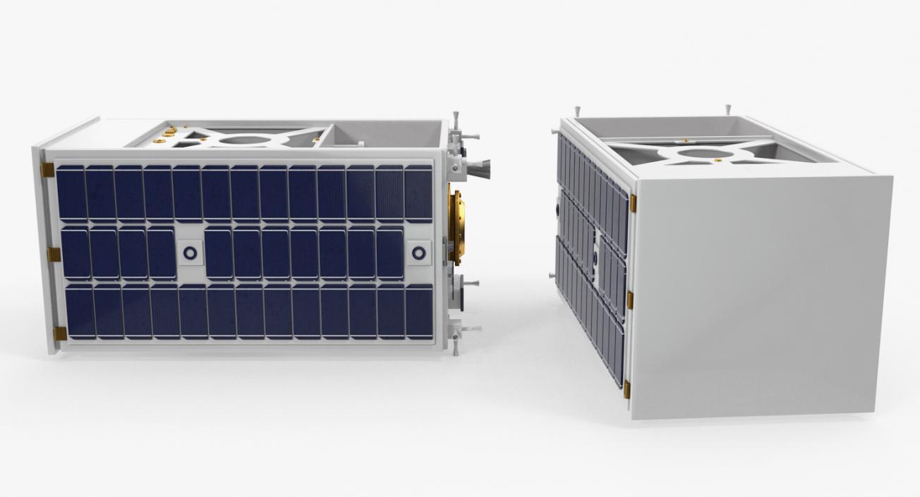 3D Satellite with Collapsed Panels