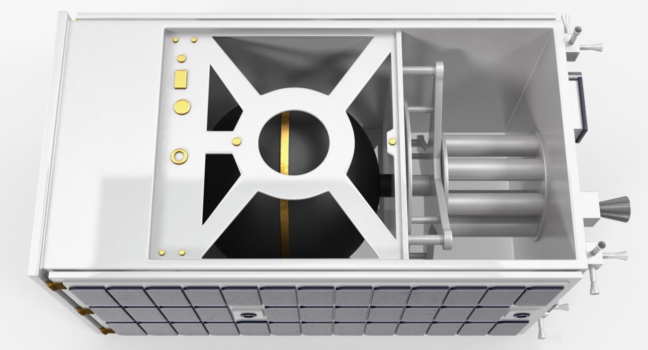 3D Satellite with Collapsed Panels