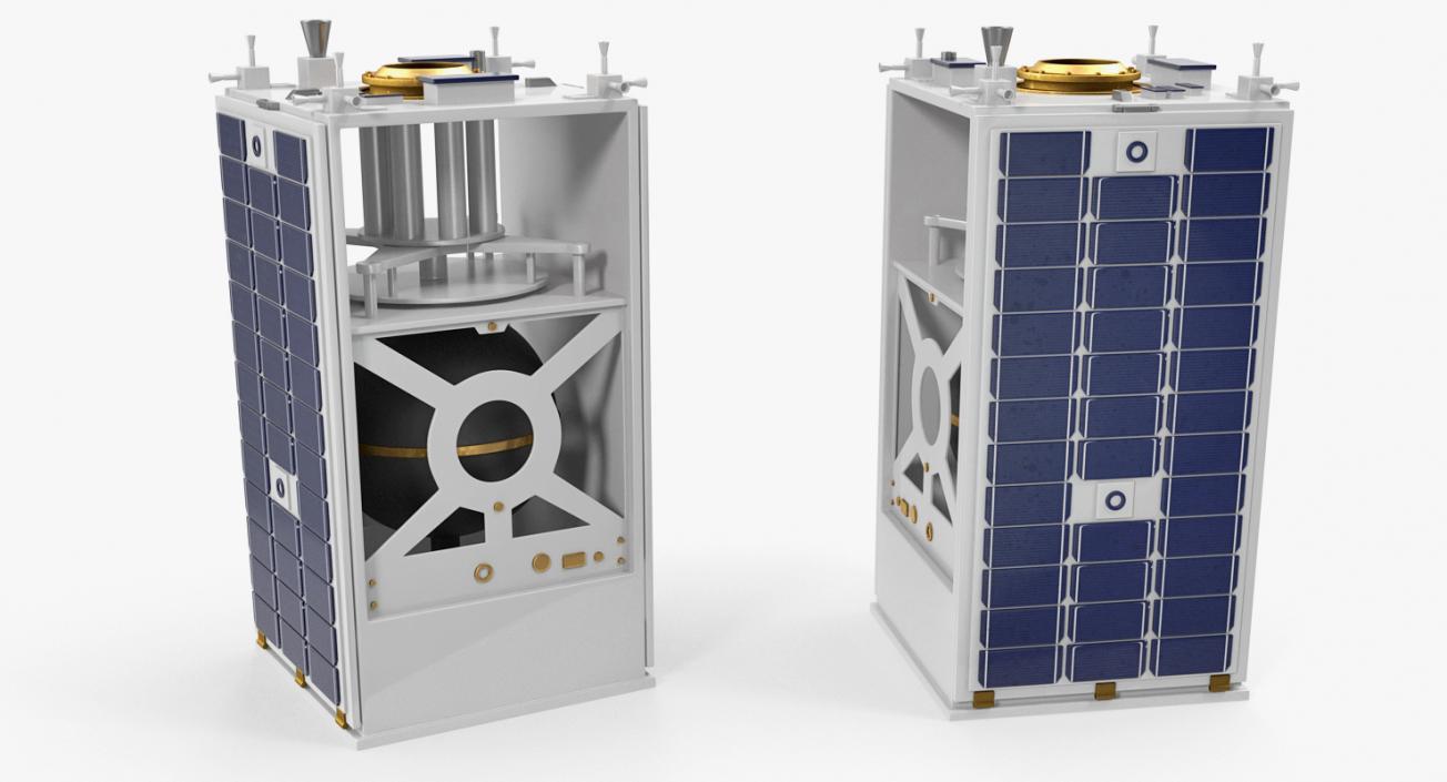 3D Satellite with Collapsed Panels