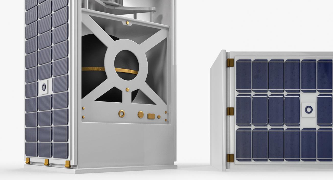 3D Satellite with Collapsed Panels