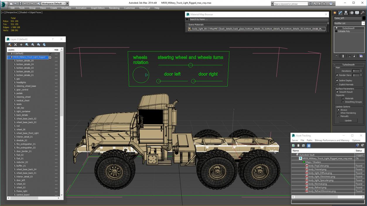 M939 Military Truck Light Rigged 3D