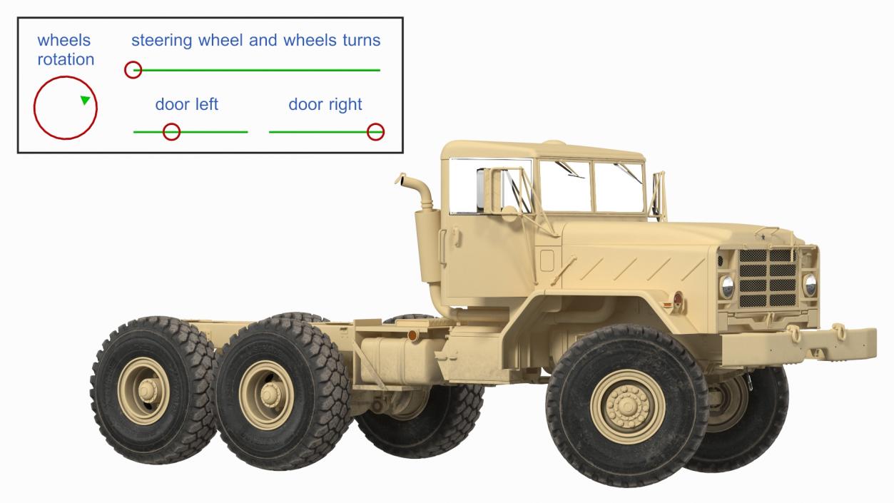 M939 Military Truck Light Rigged 3D