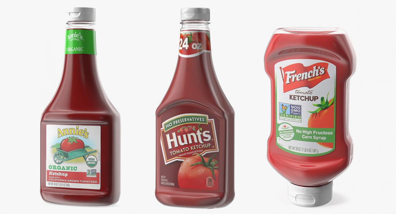 3D Ketchup Bottles Collection