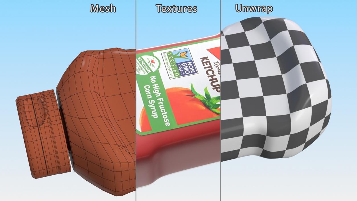 3D Ketchup Bottles Collection