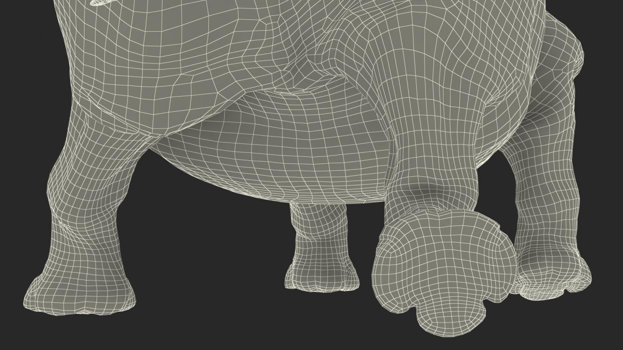 3D Rhino Walking Pose model