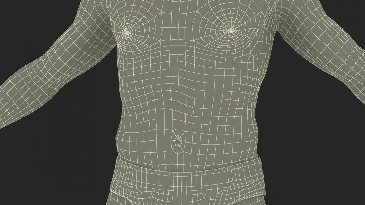 3D Fit Male Human Figure A-pose model