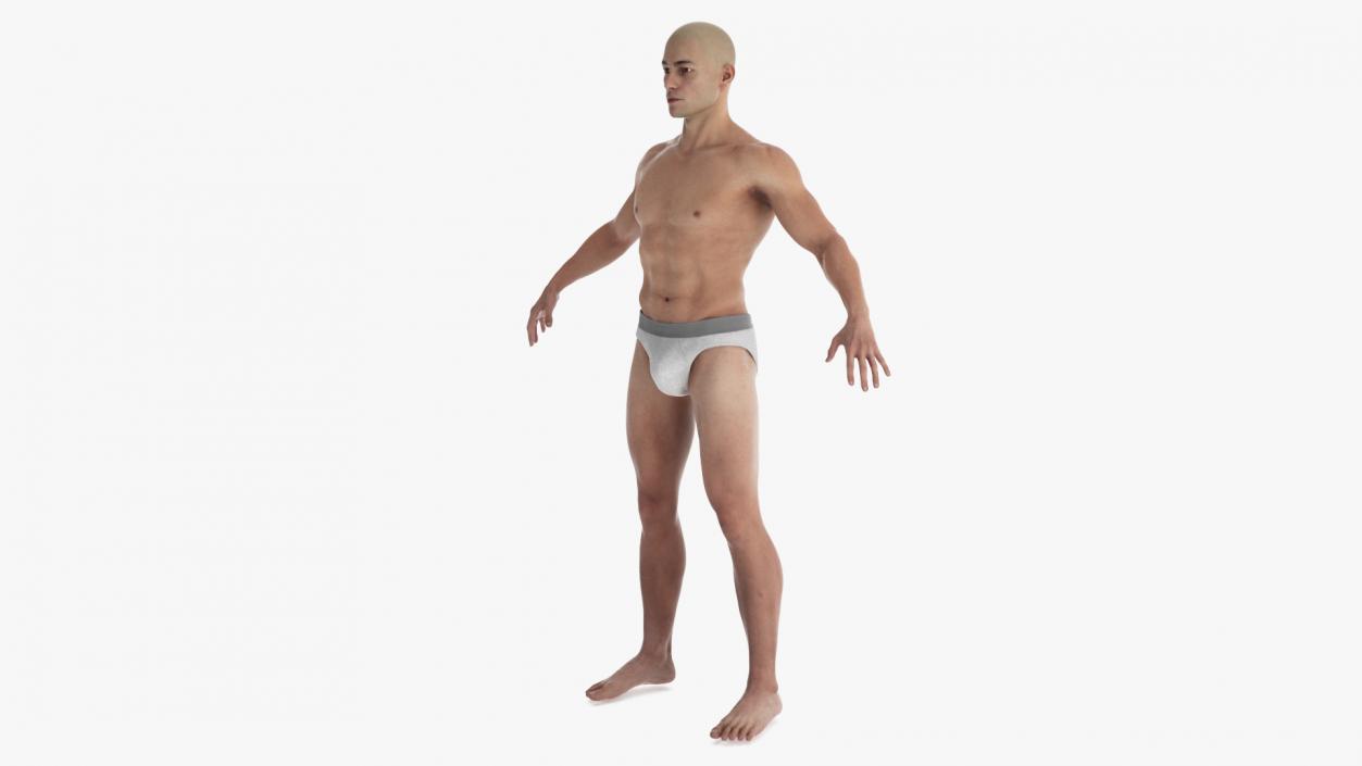 3D Fit Male Human Figure A-pose model