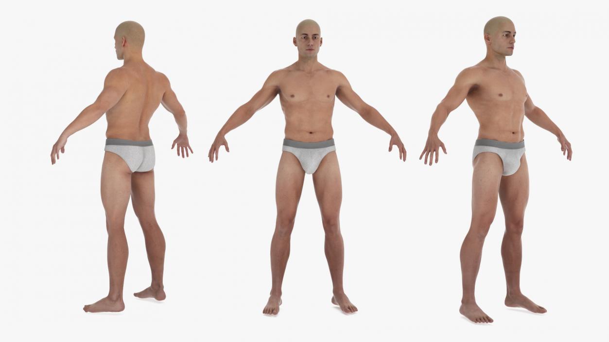 3D Fit Male Human Figure A-pose model