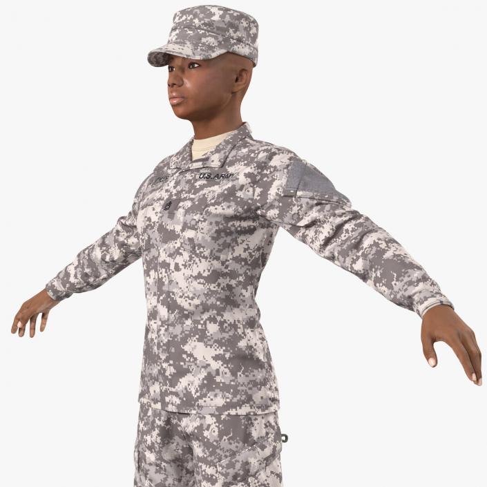 Black Female Soldier ACU Neutral Pose 3D