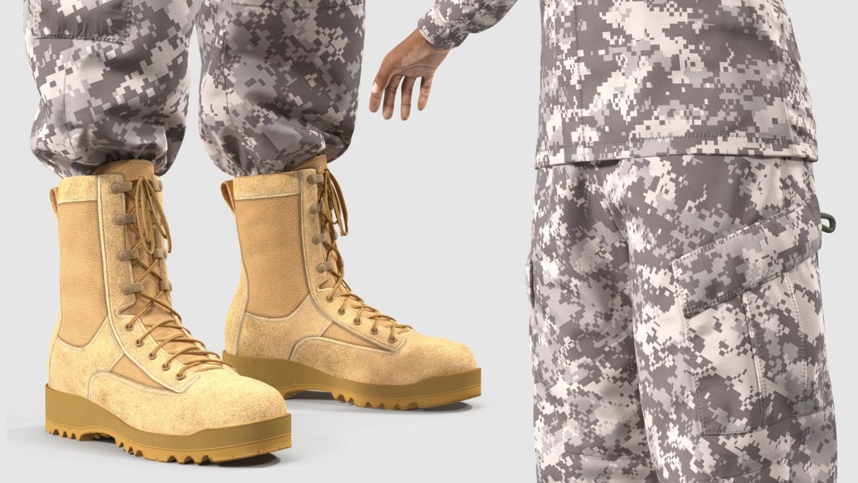 Black Female Soldier ACU Neutral Pose 3D