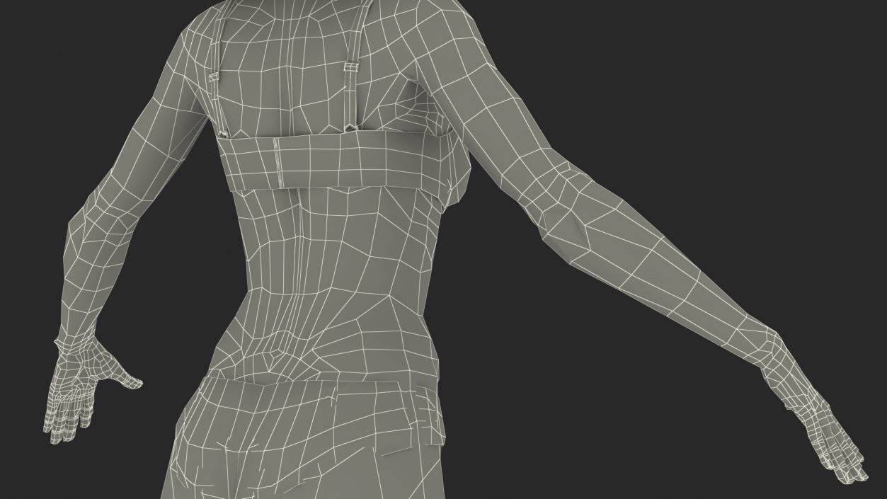 3D model Asian Woman in Lingerie Rigged