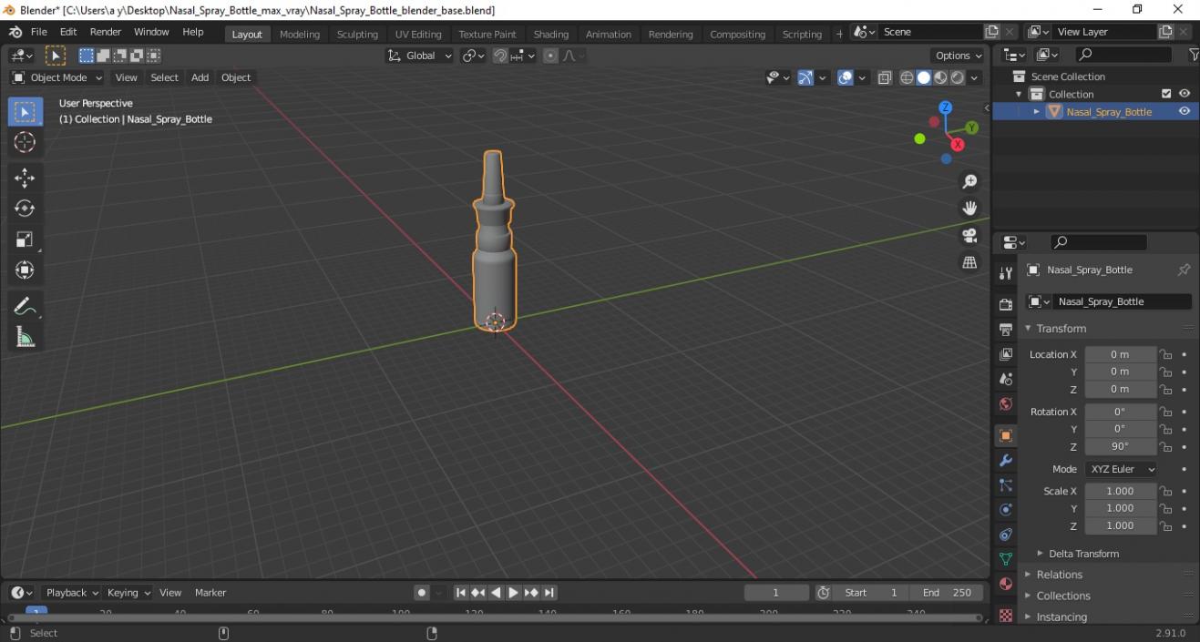 3D Nasal Spray Bottle model