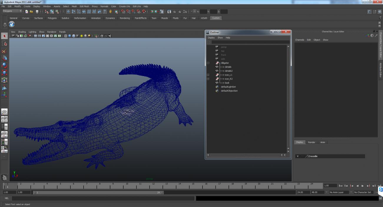 Crocodile Attacks Pose 2 3D model