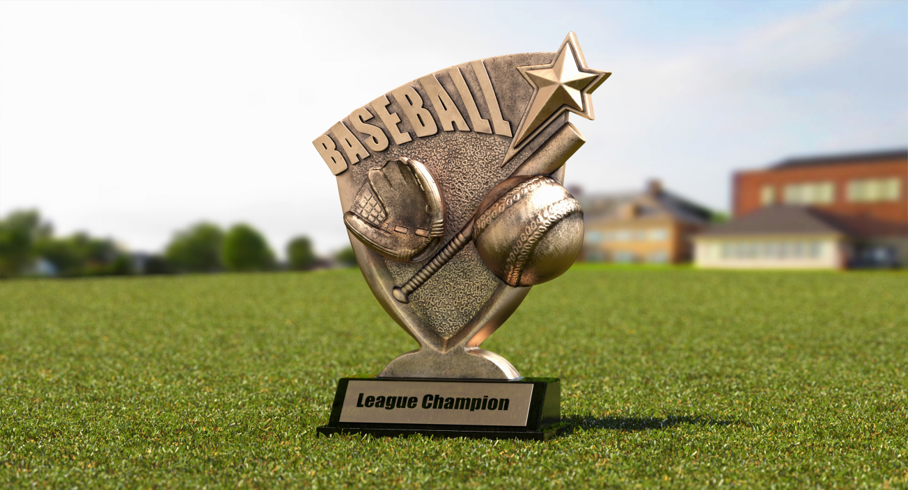 Baseball Championship Trophy Brass 3D model