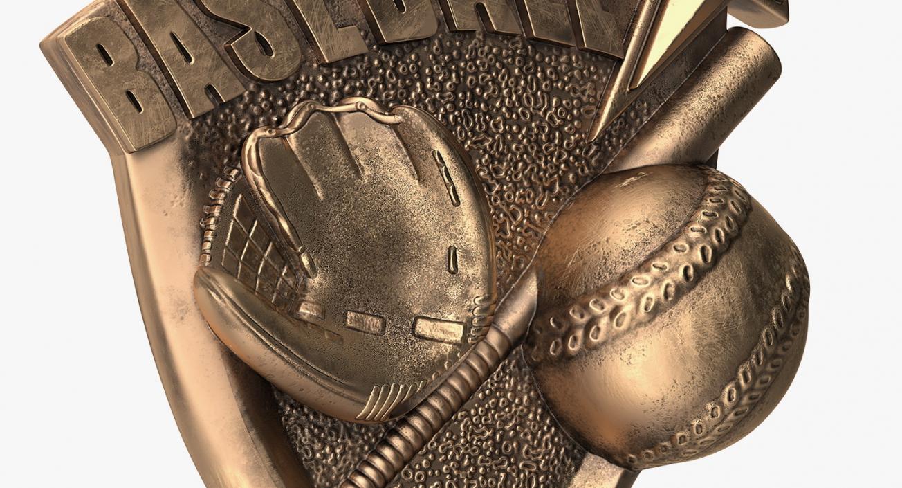 Baseball Championship Trophy Brass 3D model