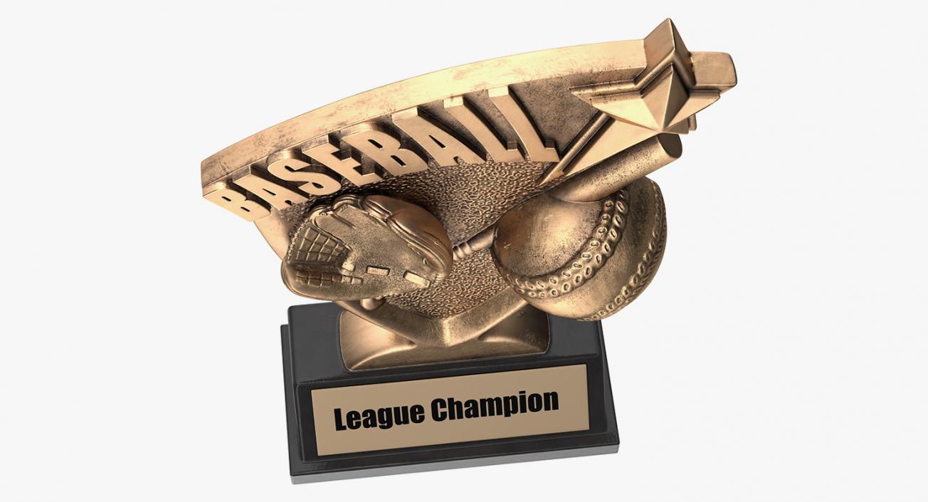 Baseball Championship Trophy Brass 3D model