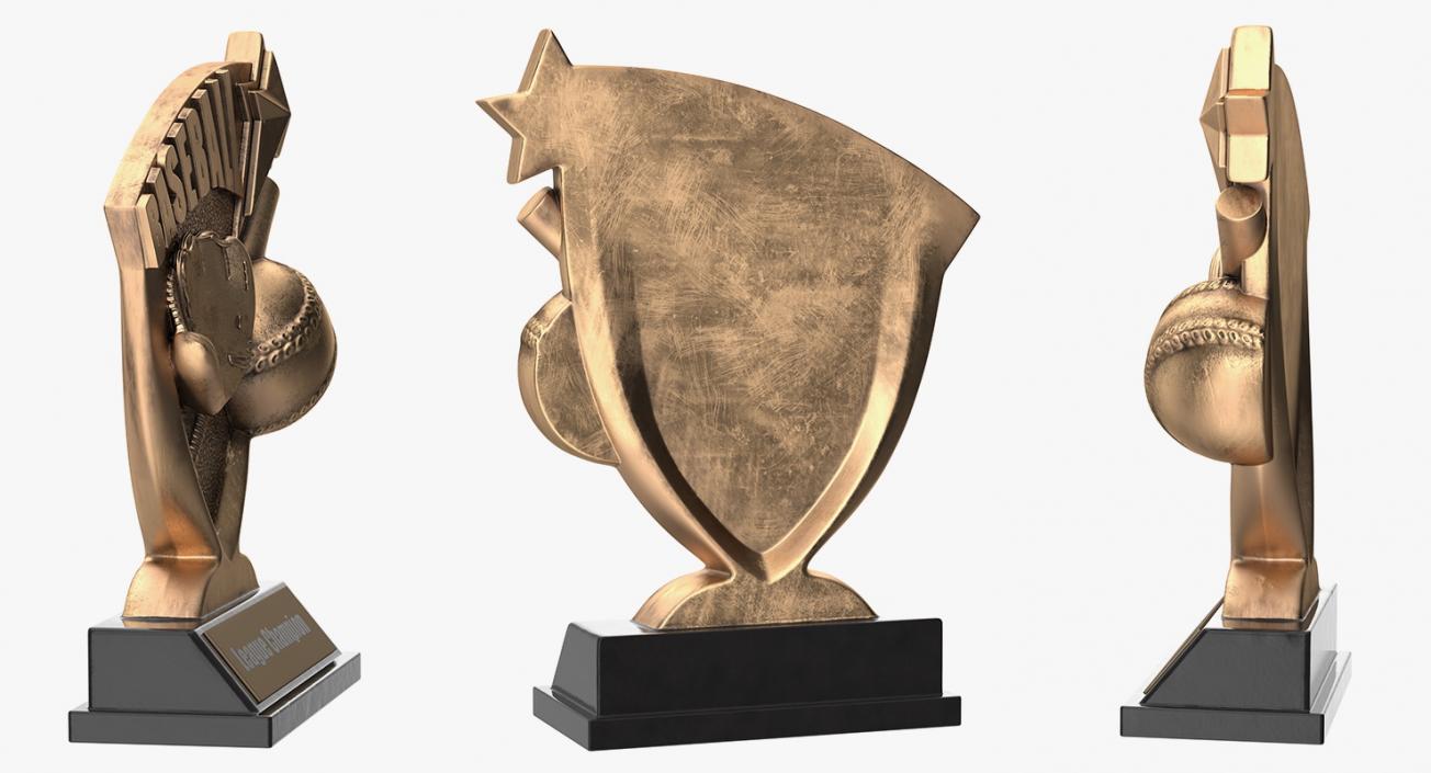 Baseball Championship Trophy Brass 3D model