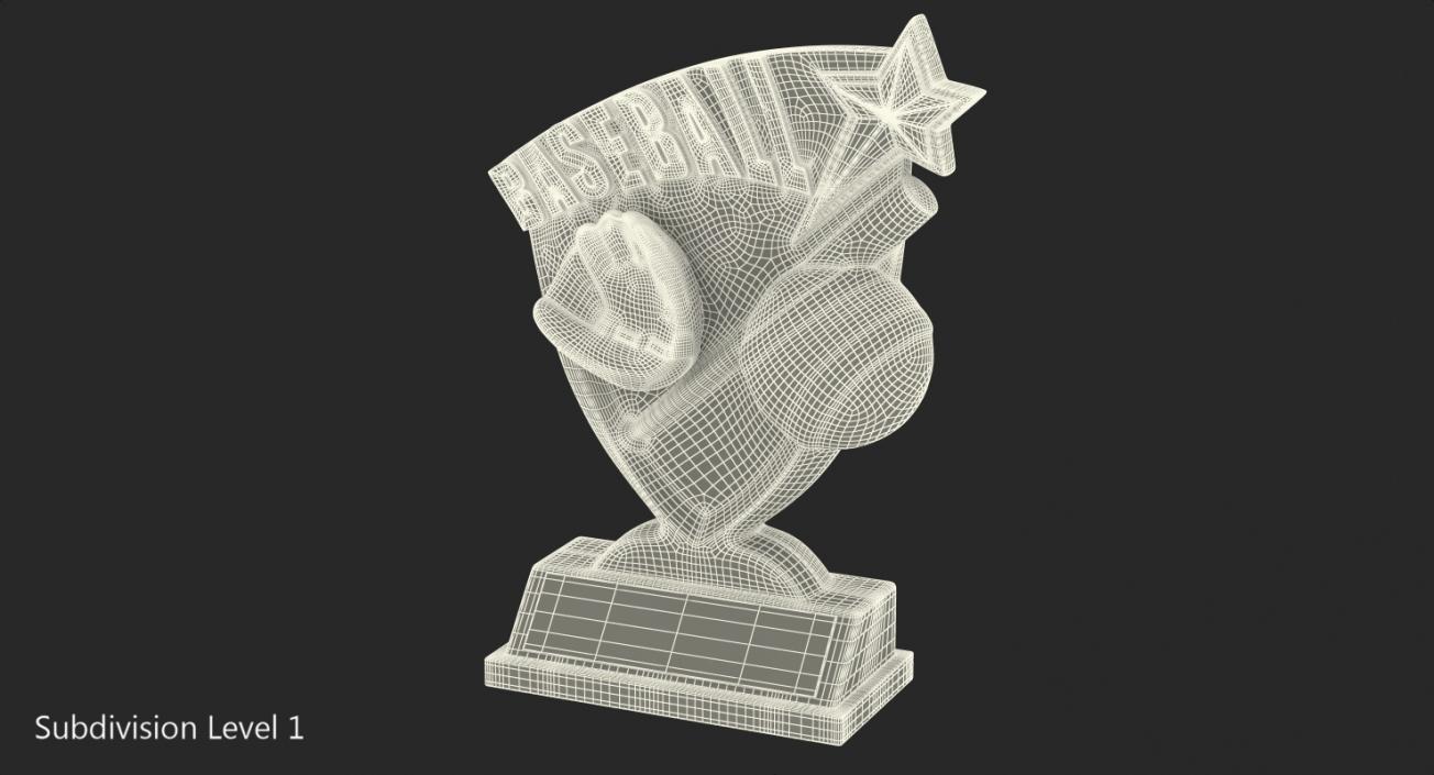 Baseball Championship Trophy Brass 3D model