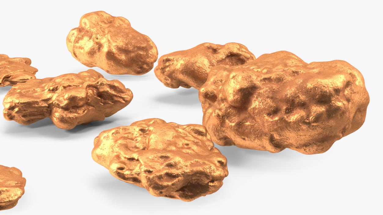 3D Metallic Minerals Copper Set model