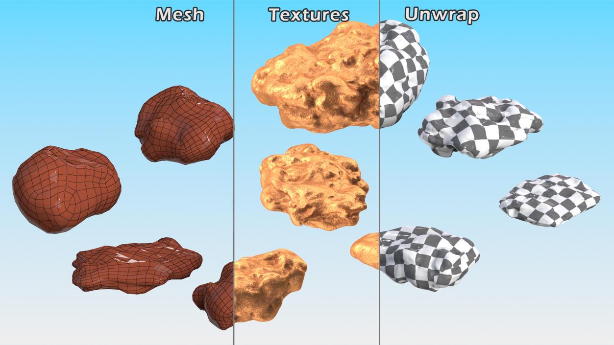 3D Metallic Minerals Copper Set model