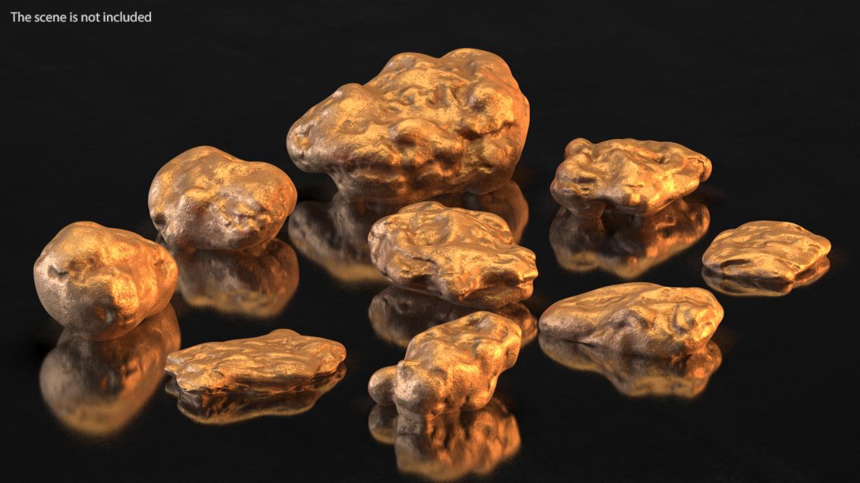 3D Metallic Minerals Copper Set model