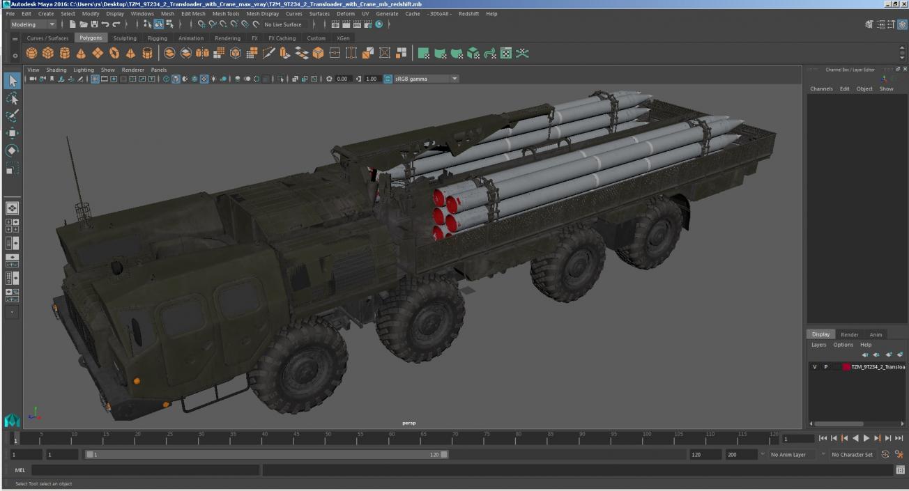 TZM 9T234 2 Transloader with Crane 3D model