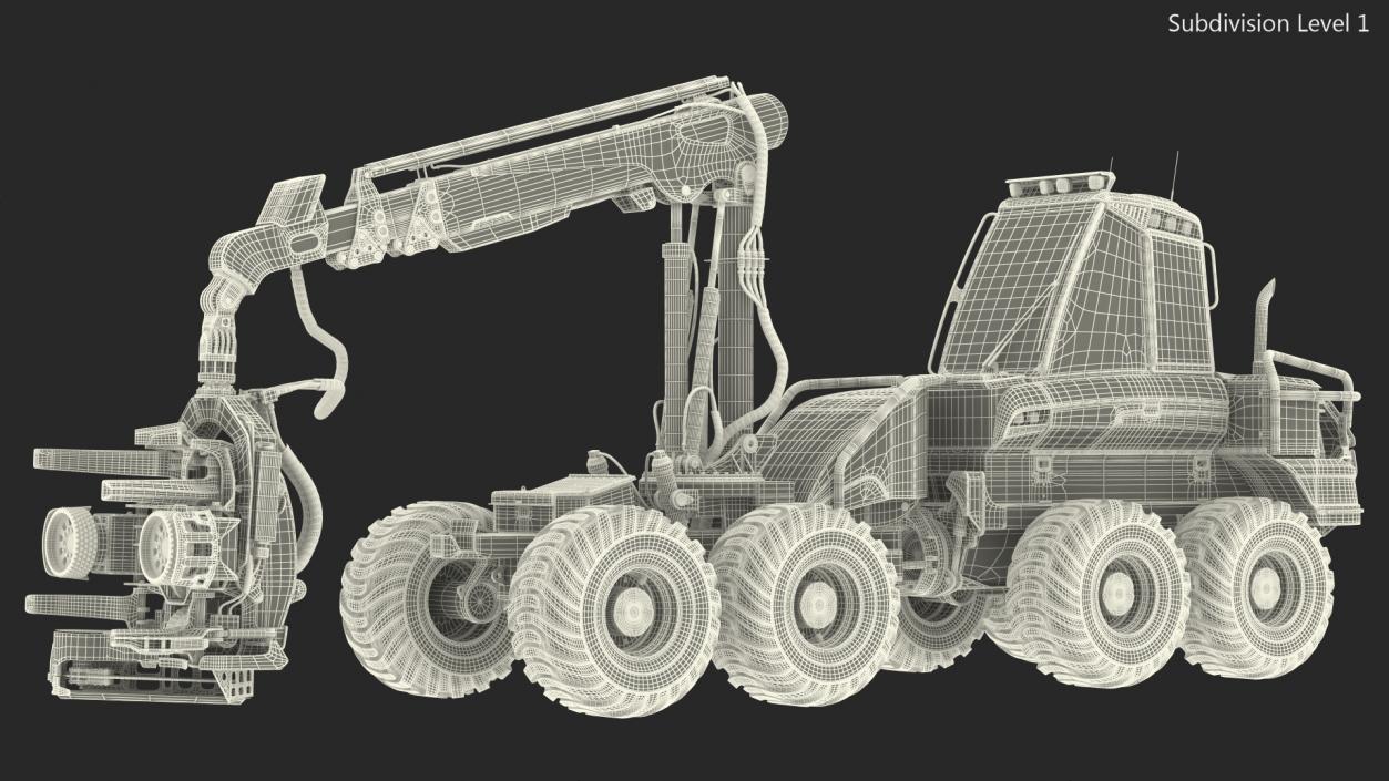 Forestry Harvester Dirty 3D model