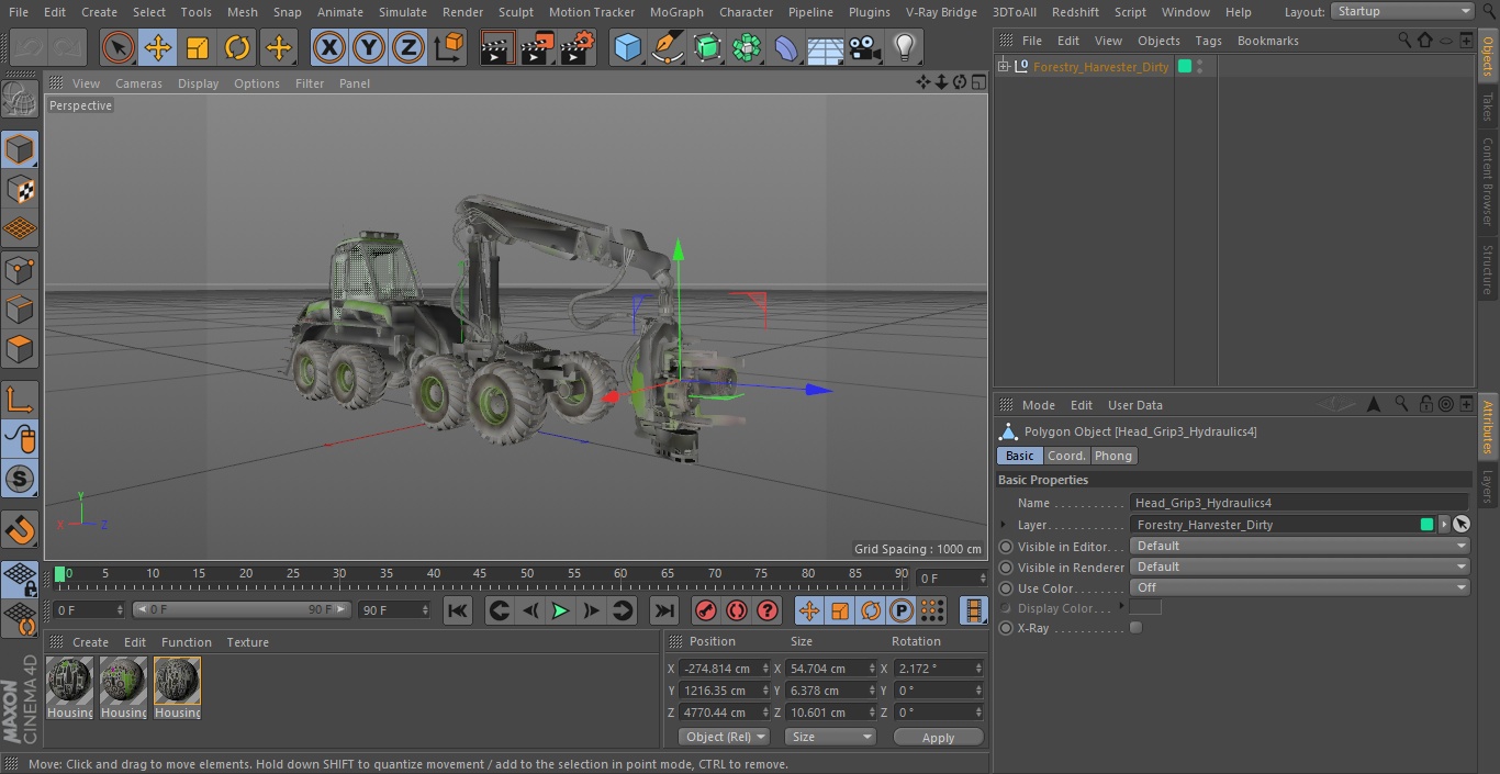 Forestry Harvester Dirty 3D model