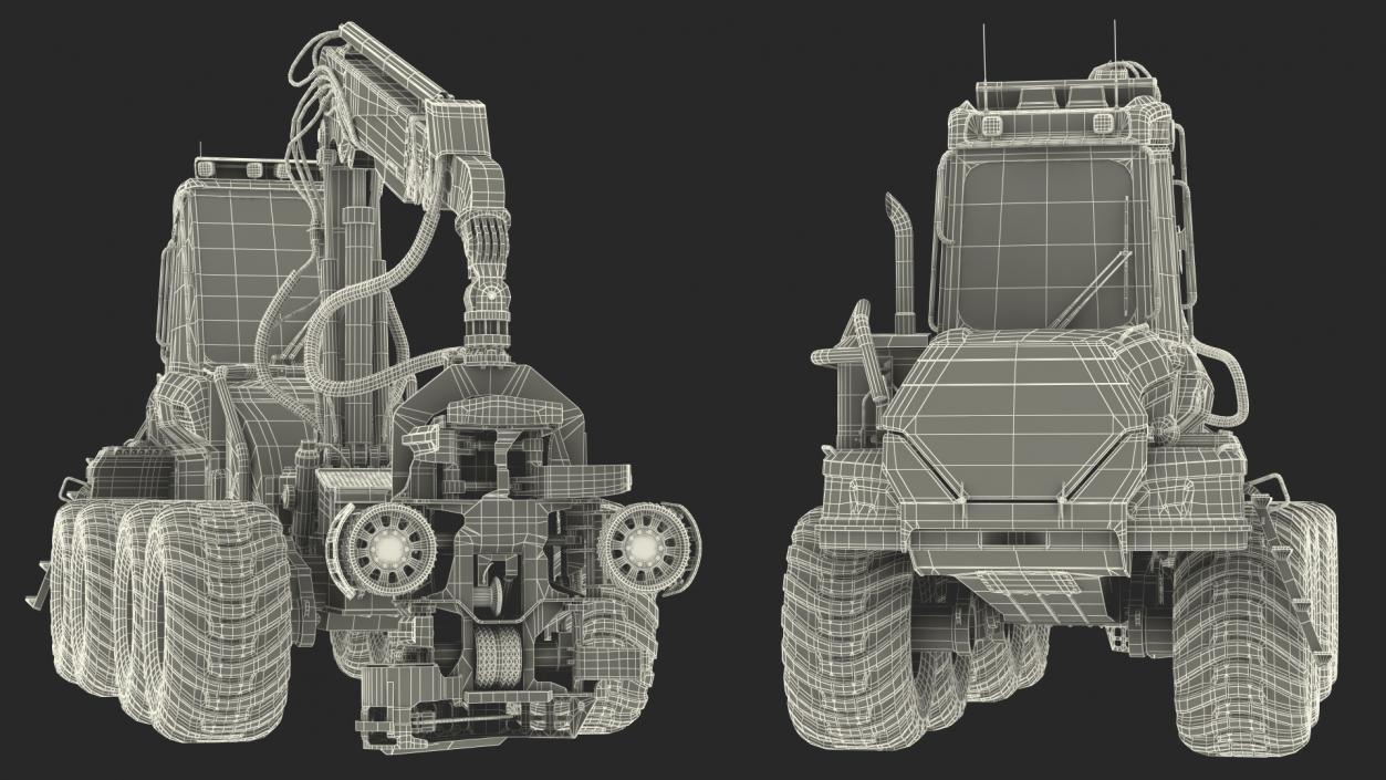 Forestry Harvester Dirty 3D model