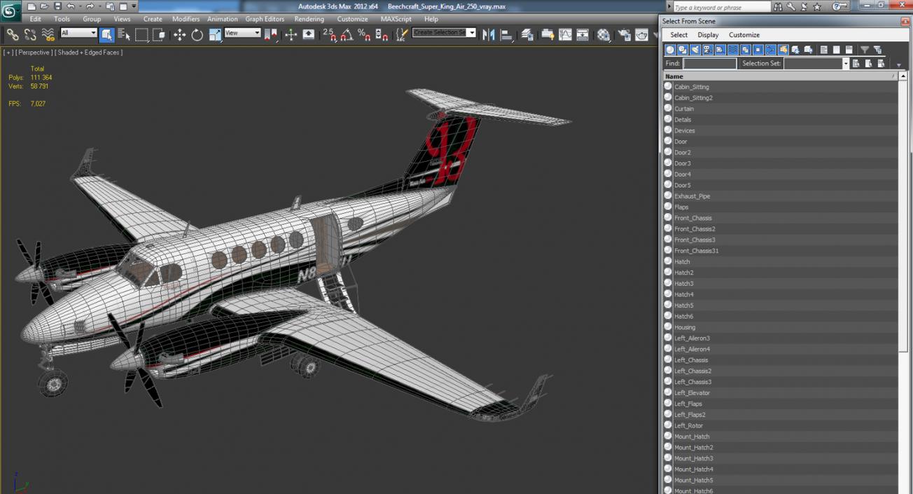 Beechcraft Super King Air 250 3D model