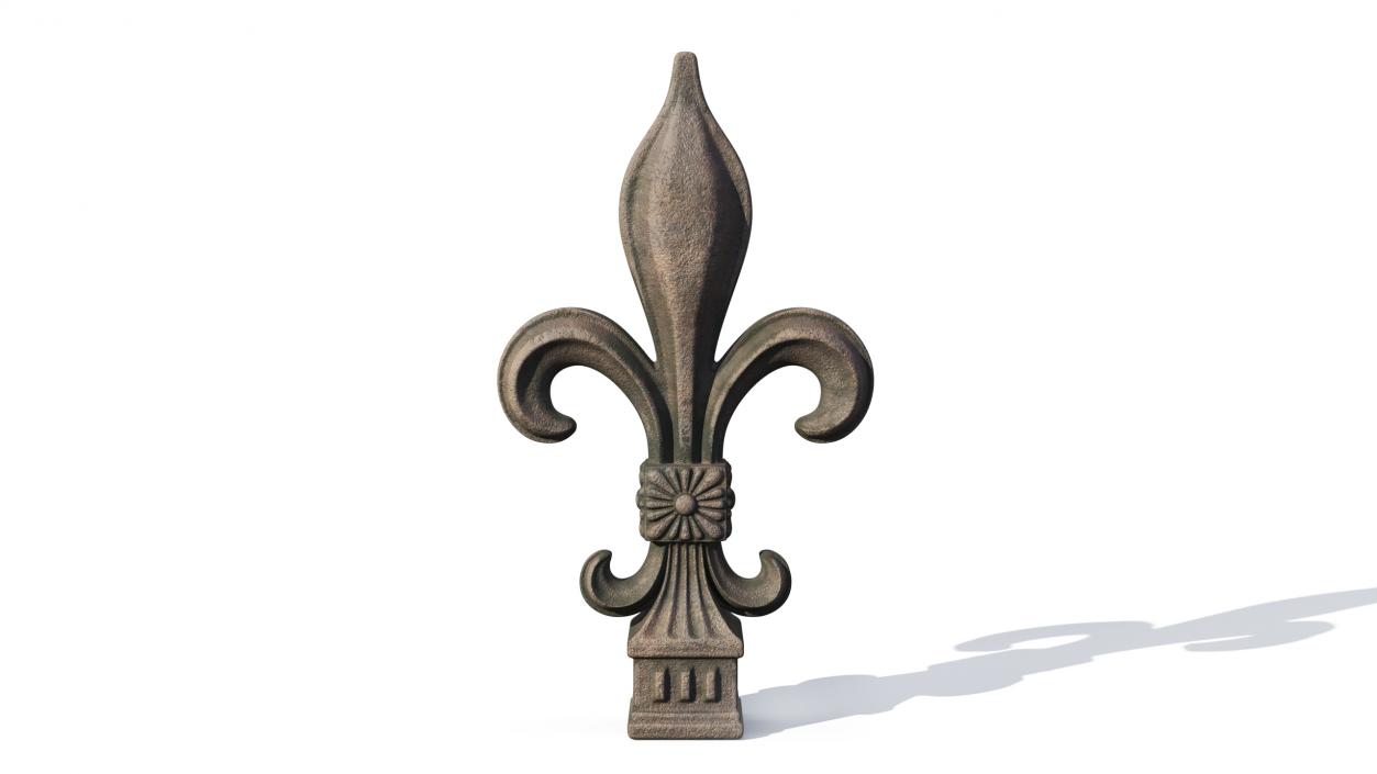 Aged Heraldic Lily Tip 2 3D model