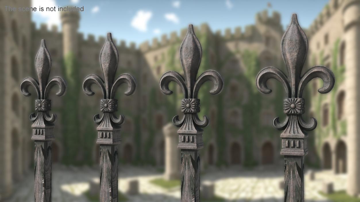 Aged Heraldic Lily Tip 2 3D model