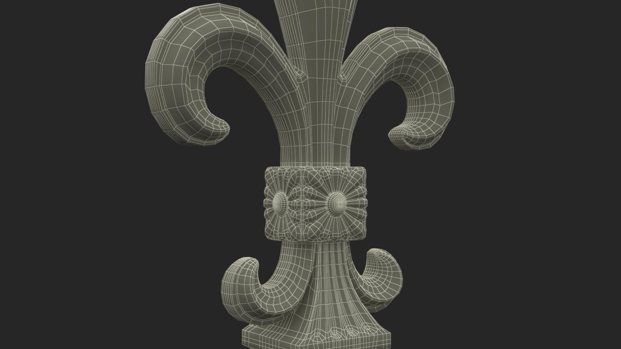 Aged Heraldic Lily Tip 2 3D model