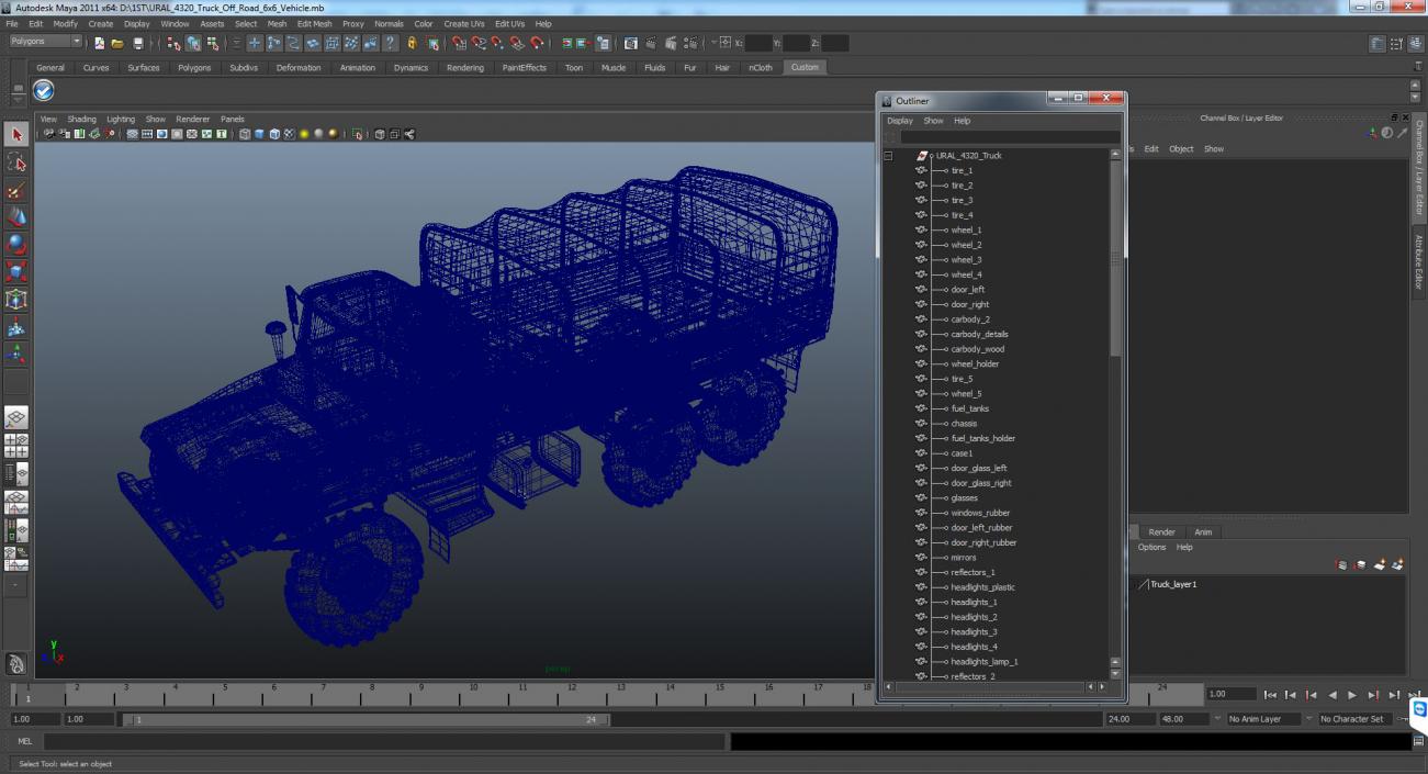 Military Truck URAL 4320 Russian 3D