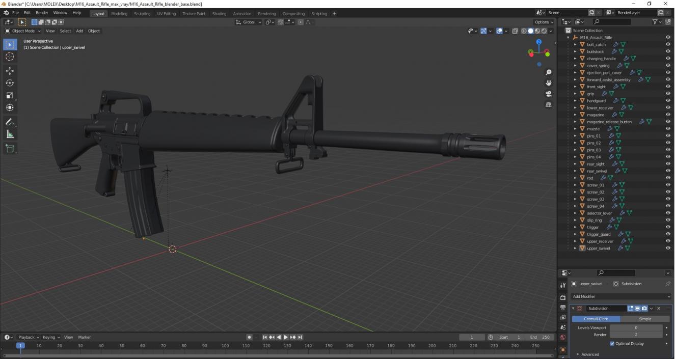 M16 Assault Rifle 3D