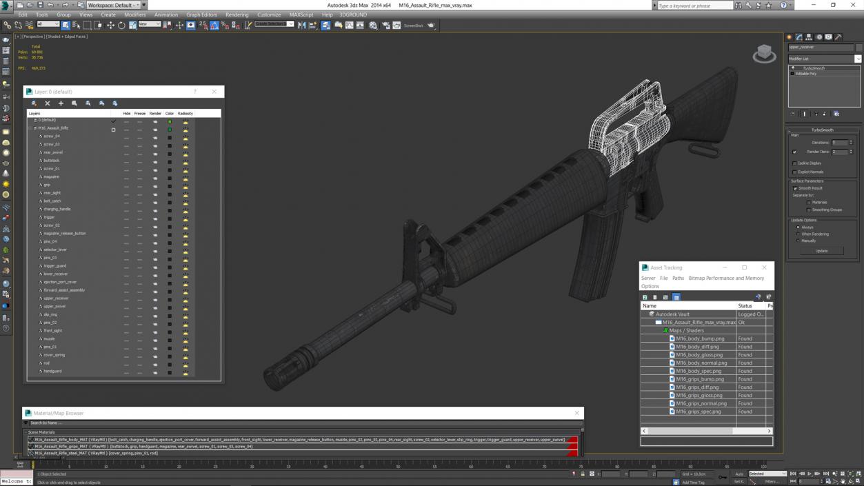 M16 Assault Rifle 3D