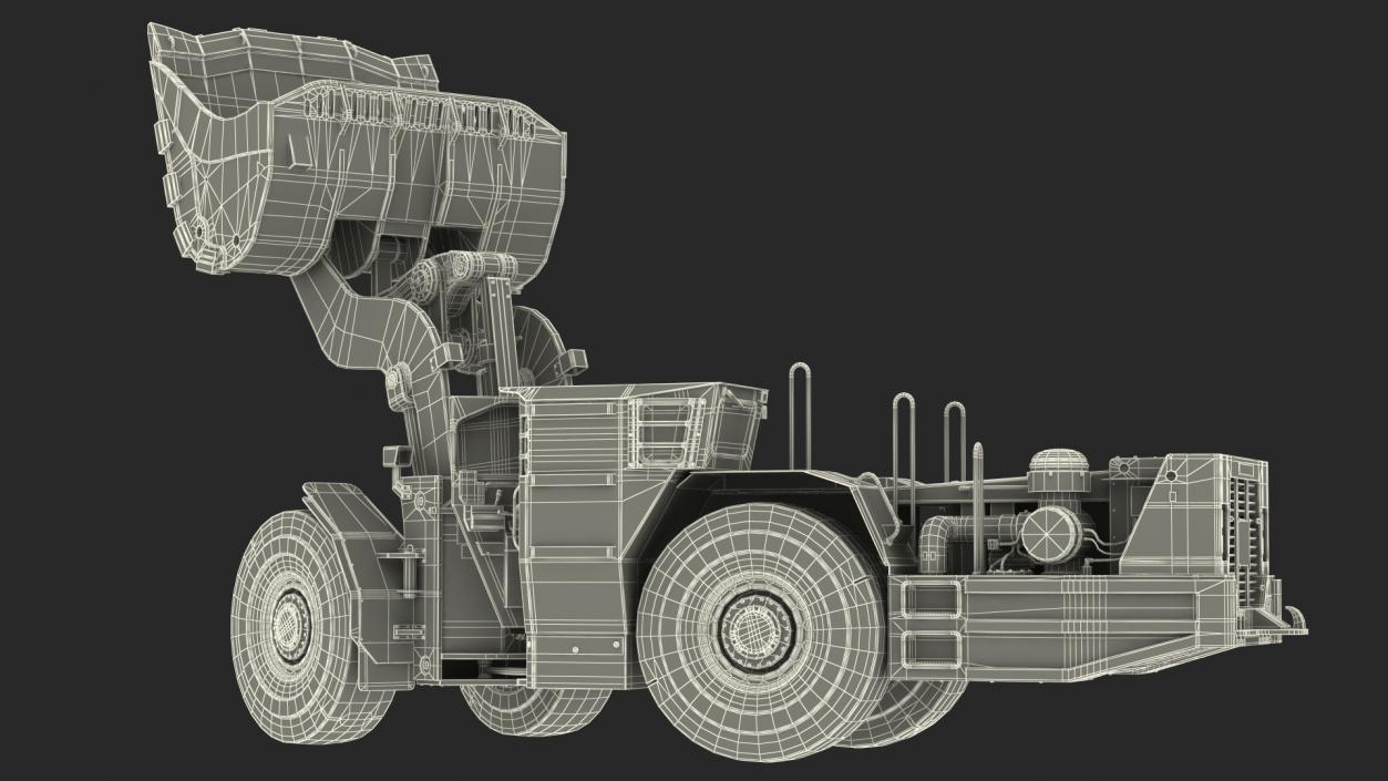 3D model Mining Loader Dirty Rigged for Cinema 4D