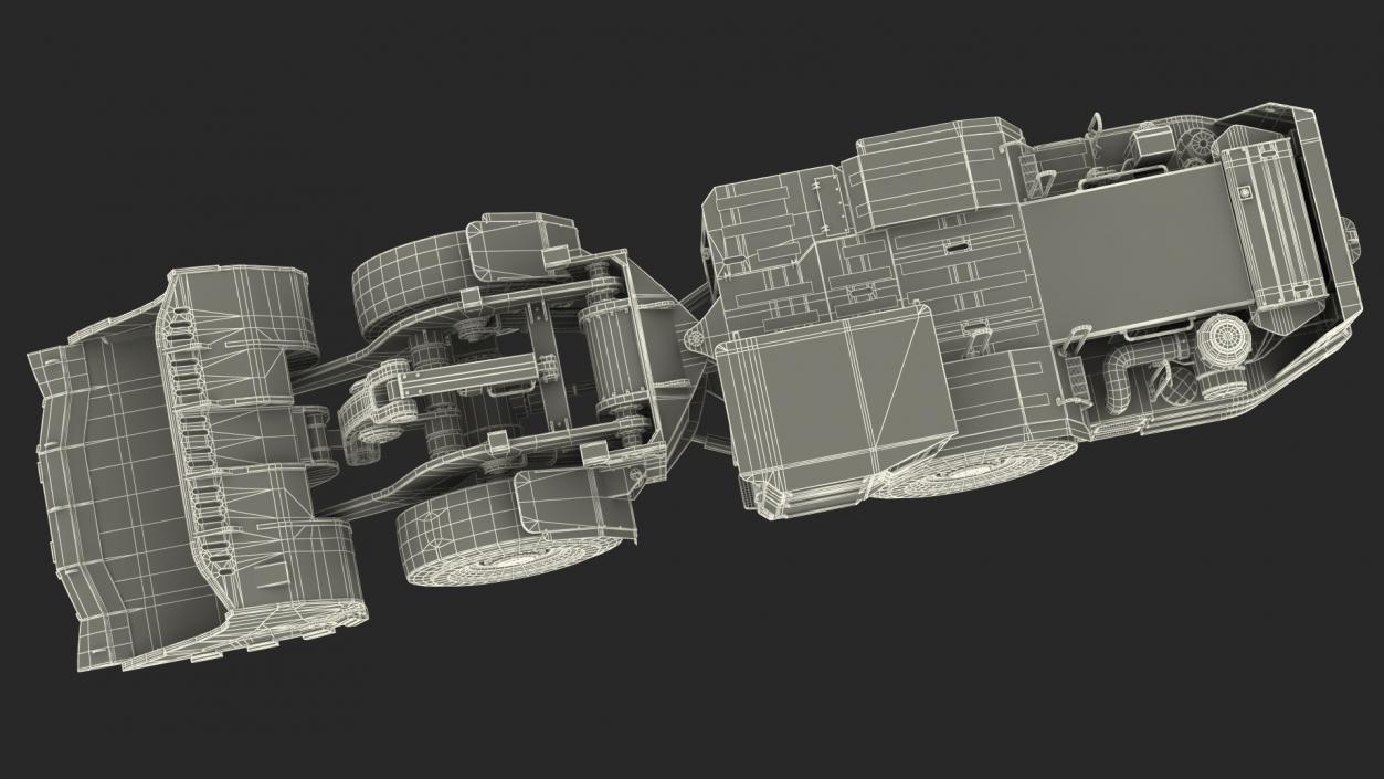 3D model Mining Loader Dirty Rigged for Cinema 4D